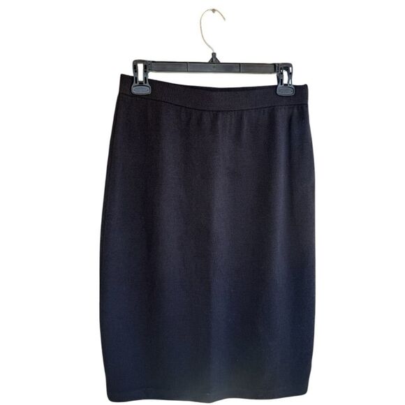 St. John Collection Black knit Wool Blend Skirt Size 8 Made in Mexico - Picture 1 of 4